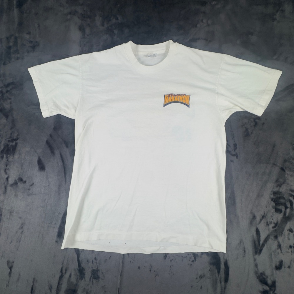 Anvil T-Shirt Mens Large White 1997 Boston Marathon 101st Graphic Vintage USA